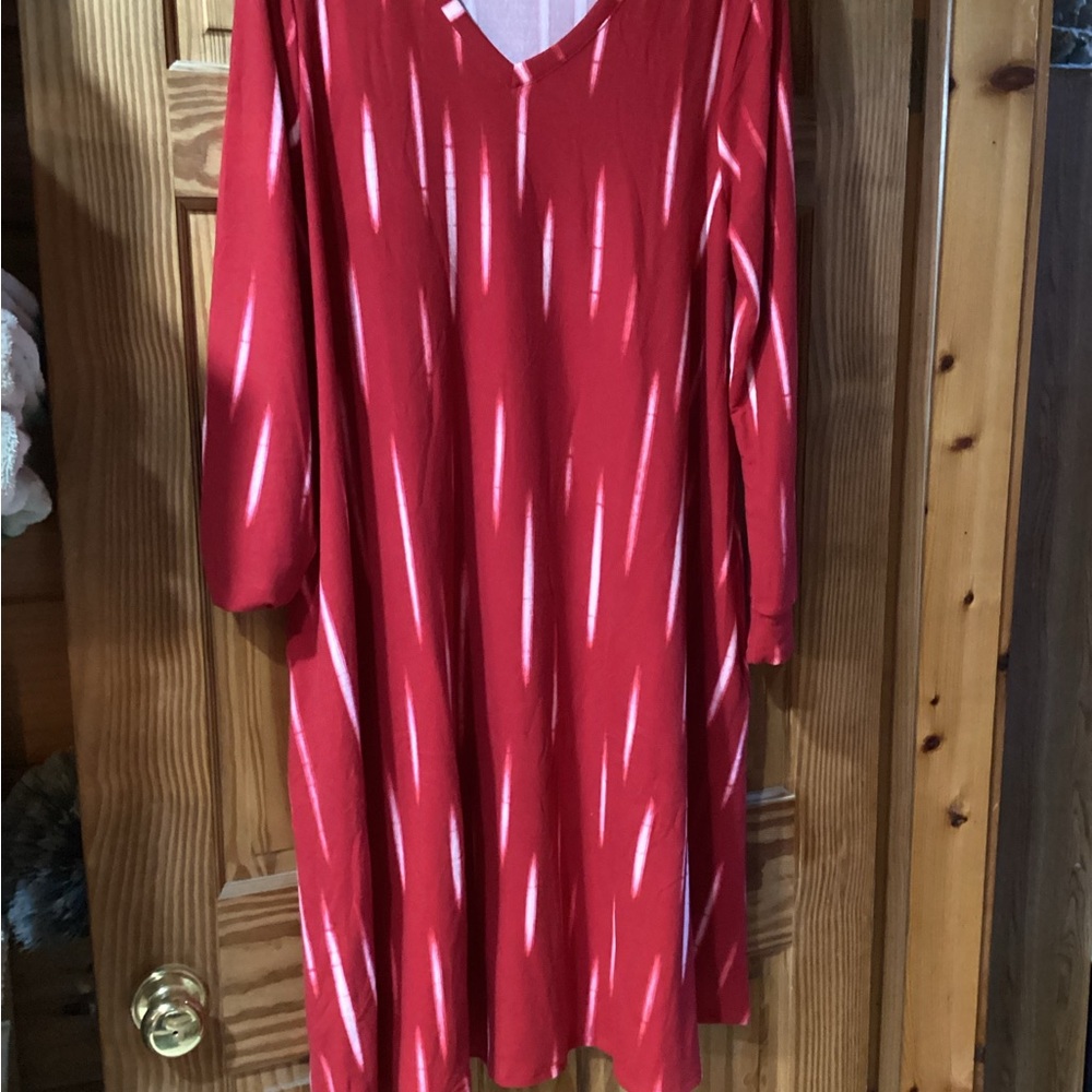 LuLaRoe Emily Swing Dress - XL in Sweater Type Fabric